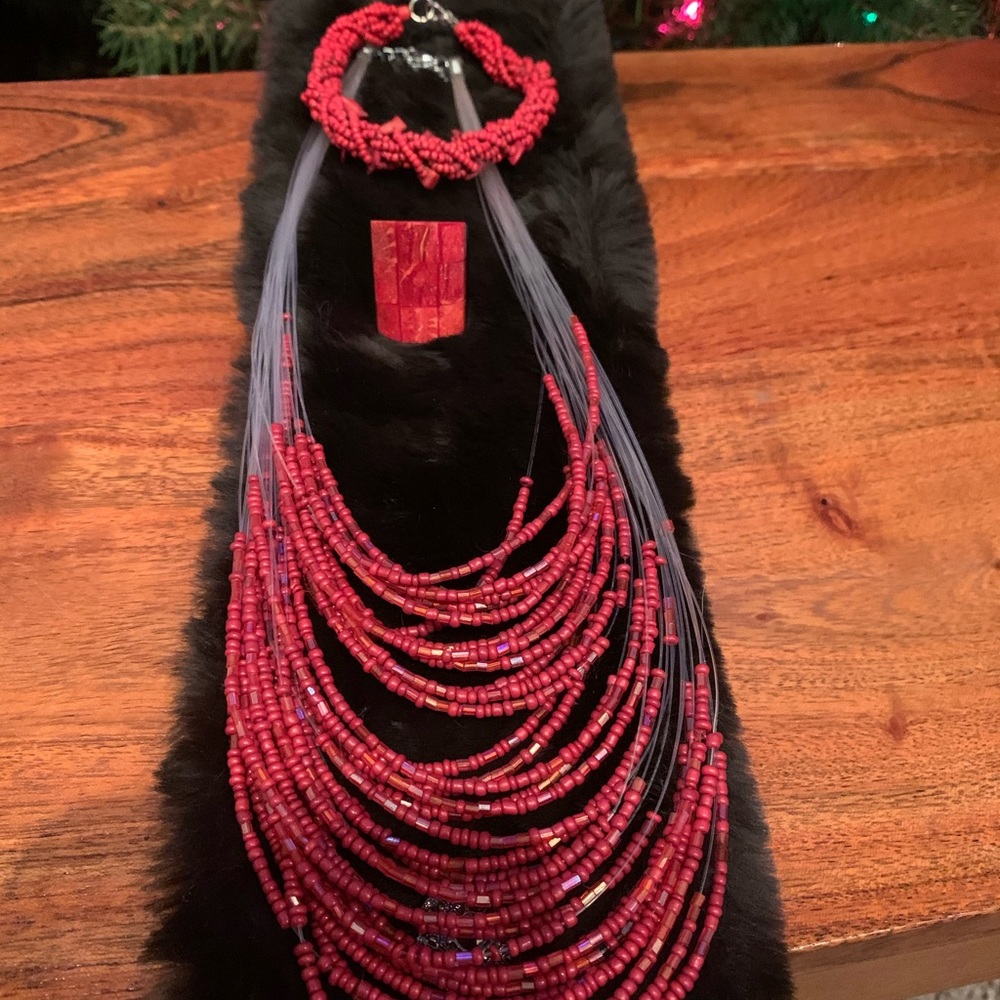 Beaded Necklace and Bracelet
